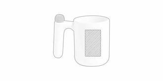 Mug en céramique avec finition brillante Robilio - Marquage Recto