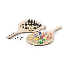 OBG PUB - Raquette de plage avec divers jeux en bois Juego