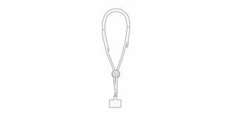 Lanyard Support pour smartphone en coton Janny - Impression Haut