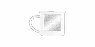 Mug vintage en métal avec couche d'émail Dario - Impression Droite