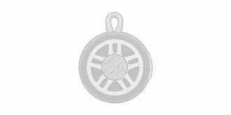 Haut-parleur sans fil en forme de roue en ABS Pata - Marquage Recto