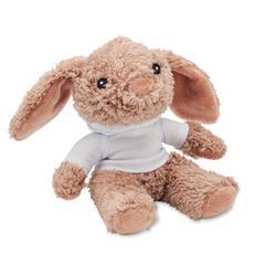 OBG PUB - Lapin en peluche avec pull à capuche blanc Doudou