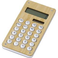 OBG PUB - Calculatrice de poche dual power en bambou Greg