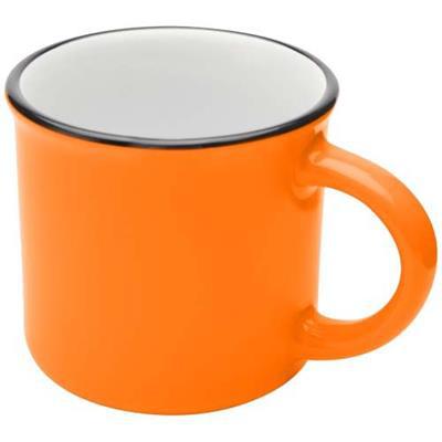 Mug en céramique 240ml design vintage Moncafe Orange
