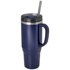 OBG PUB - Mug isotherme 1200ml en acier avec paille Nostra