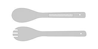Saladier avec ustensiles argulls en bambou Andao - Marquage sur la cuillère