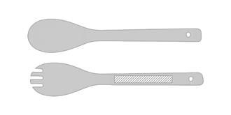 Saladier avec ustensiles argulls en bambou Andao - Impression sur fourchette