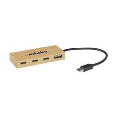 OBG PUB - HUB USB 2.0 avec boîtier en bambou résistant Nolan