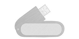 Clé USB en bois pivotante Toledo - Marquage Recto
