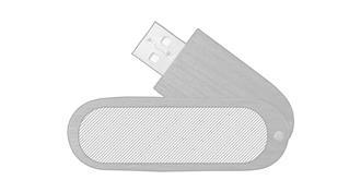 Clé USB en bois pivotante Toledo - Marquage Verso