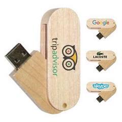 OBG PUB - Clé USB en bois pivotante Toledo