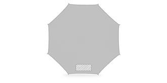 Parapluie en matière polyester recyclé 190t Bisaya - Impression 1er pan du parapluie