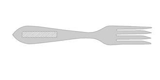 Fourchette offense en bois biodégradable FIJI - Marquage Recto