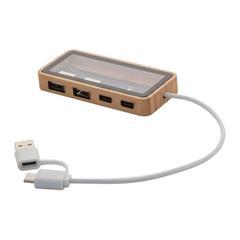 OBG PUB - Hub USB en bambou avec surface transparent Garoo