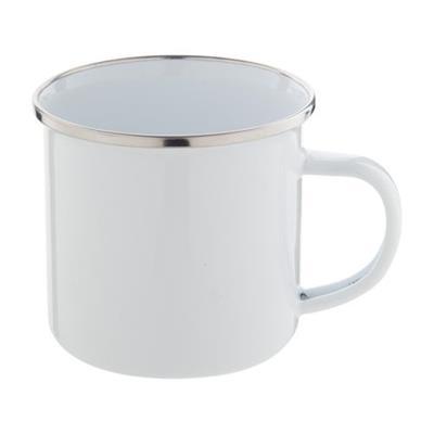 OBG PUB - Mug 300 ml vintage en métal avec rebord Gosias Blanc Mug 300 ml vintage en métal avec rebord Gosias Blanc
