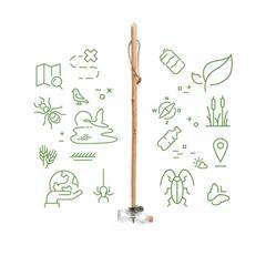 OBG PUB - Bâton de marche en bois de châtaignier Eflorad