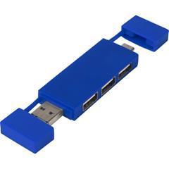 OBG.PUB - Hub double USB avec 3 ports en plastique ABS Ninka Hub double USB avec 3 ports en plastique ABS Ninka