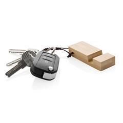 OBG PUB - Porte-clés avec support téléphone en bambou Stan