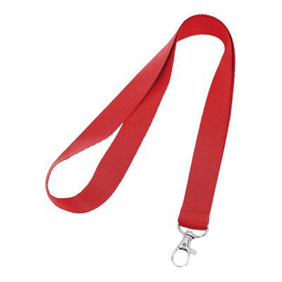 Cordon porte badge avec mousqueton en metal loreit Rouge