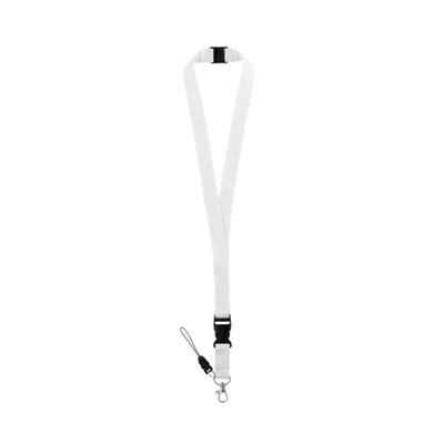 OBG.PUB - Lanyard en polyester avec mousqueton métal Murra Blanc Lanyard en polyester avec mousqueton métal Murra Blanc