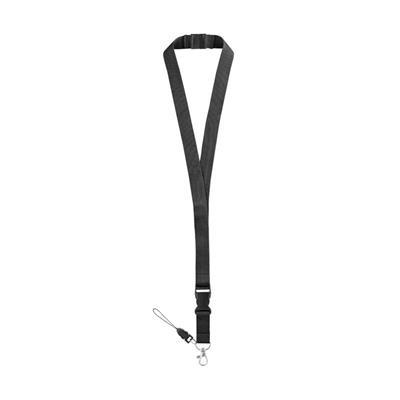OBG.PUB - Lanyard en polyester avec mousqueton métal Murra Noir Lanyard en polyester avec mousqueton métal Murra Noir