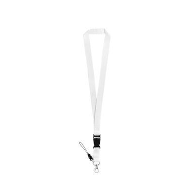Lanyard en polyester avec mousqueston Anquelis Blanc