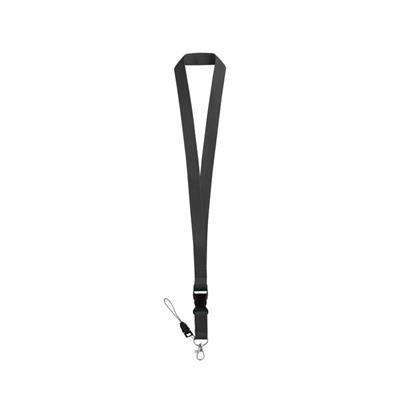 Lanyard en polyester avec mousqueston Anquelis Noir