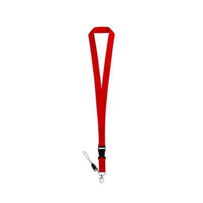 Lanyard en polyester avec mousqueston Anquelis Rouge