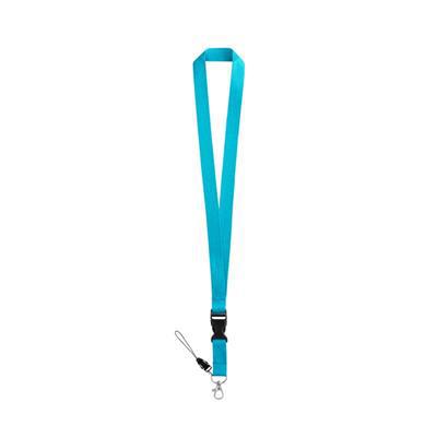 Lanyard en polyester avec mousqueston Anquelis Turquoise
