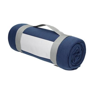 Couverture douce en tissu polaire avec bordure Yos Bleu