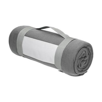 Couverture douce en tissu polaire avec bordure Yos Gris