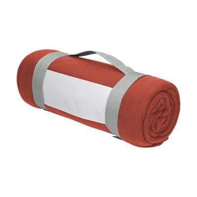 Couverture douce en tissu polaire avec bordure Yos Rouge