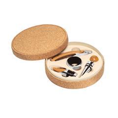 OBG PUB - Set à vin avec 4 pièces sous boîte en liège Moreti