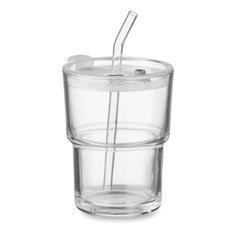 OBG PUB - Gobelet en verre avec paille amovible 400ml Cadiro