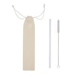 OBG PUB - Paille en verre dans un sac en coton Céraphine