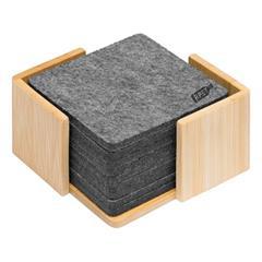 OBG PUB - Sous-verres en RPET dans un support en bambou Crow