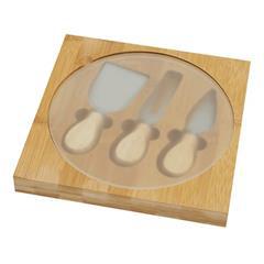 OBG PUB - Ensemble de couteaux à fromage en bambou Orbite