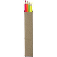 OBG PUB - Set de 4 crayons en bois dans un carton Kohen