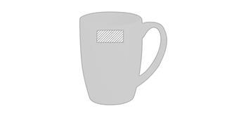 Mug blanc en porcelaine 350 ml Mitchi - Marquage Recto
