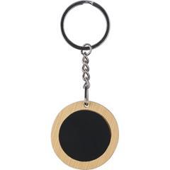 OBG PUB - Porte-clé en bambou avec plaque en acier Genese