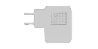 Chargeur USB de couleur blanc 3 100 mAh Gregory - Impression Droite