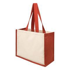 OBG PUB - Sac en jute et canvas avec poignées en coton Shopy