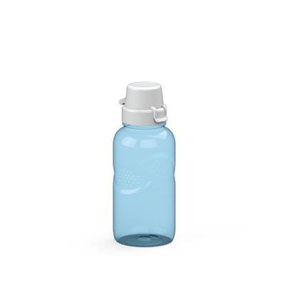Gourde claire-transparente 500ml en plastique Mélo Bleu ciel / Blanc