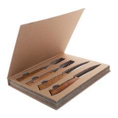 OBG PUB - Set de 4 couverts en acier inox et en bois Tonicas