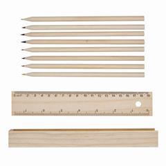 OBG PUB - 8 crayons de couleurs taillé en bois naturel Romua