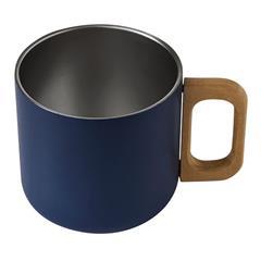 OBG PUB - Mug en acier inox avec anse en bois robuste Alphon