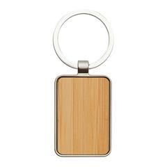 OBG PUB - Porte-clés en métal avec plaque en bambou Mananio