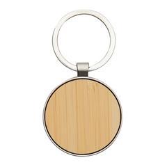 OBG PUB - Porte-clés de forme ronde en métal et bambou Nepha