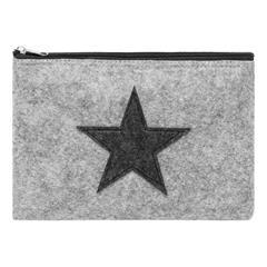 OBG PUB - Pochette gris en RPET avec fermeture éclair Stars