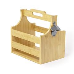 OBG PUB - Porte-bouteilles en bambou avec décapsuleur Wimas